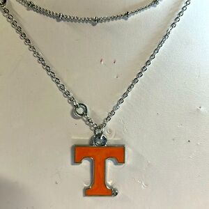 University of Tennessee Pendant/Necklace. Enamel Pendant. Silver tone Chains.NWT
